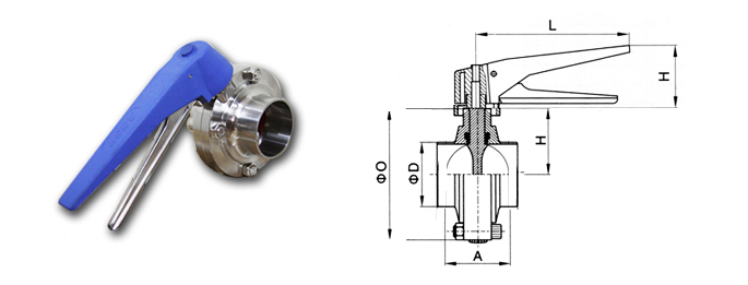 long joint butterfly valve